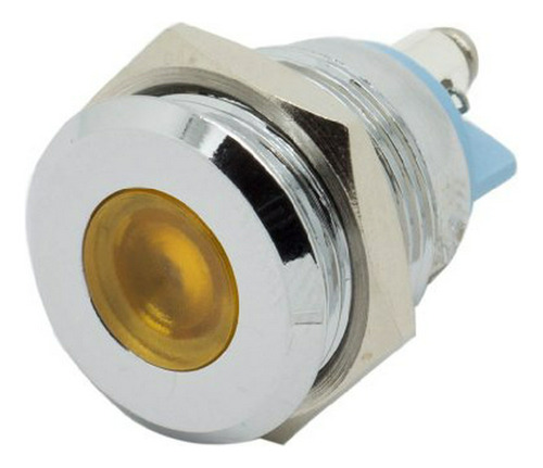 Alpinetech 16mm 5/8\  Ámbar 12v Led Indicador De Metal Pilot