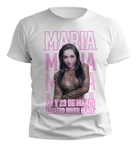 Remera Maria Becerra Fechas River 2024 Diseños Unisex-dama