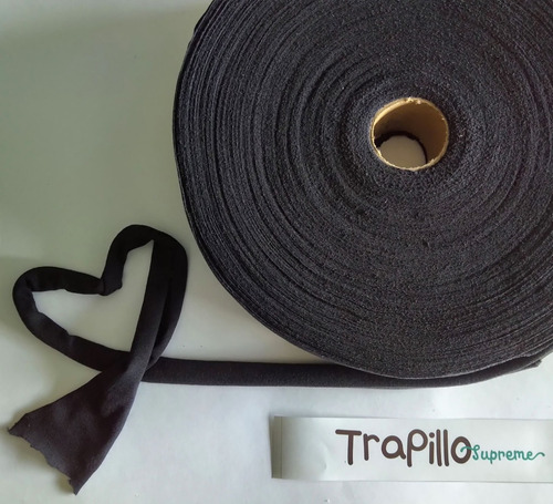 Trapillo Supreme Tejido Crochet Tapete Crafts Negro 90mts