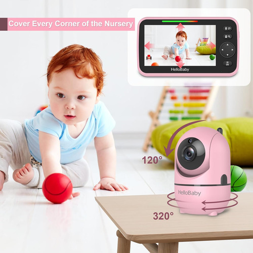 Hellobaby Upgrade Monitor, Pantalla De 5'' Con Batería De 30