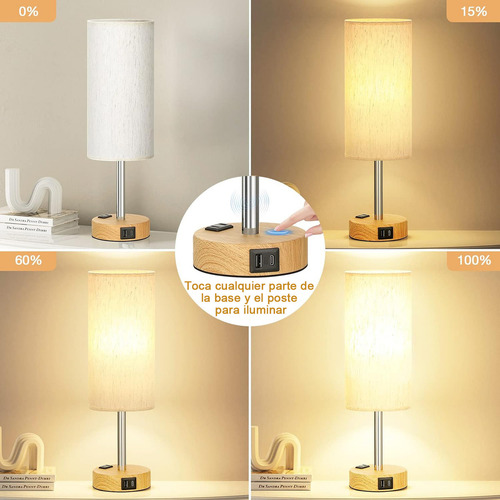Lámpara De Escritorio De Mesa Touch Con Foco Led Y Usb-c