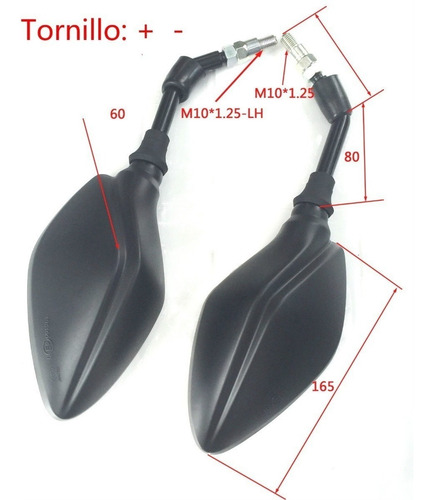 Imagen 2 de 5 de Juego Espejo Honda Cb190 R W Standard