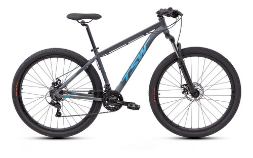 Bicicleta  TSW Mountain Bike Ride 2021 aro 29 S-15.5" 21v freios de disco mecânico câmbios Shimano cor cinza/azul