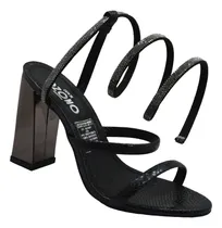 Comprar Sandalias Con Tiras Tacón Capa De Ozono 657401 Negro Dama