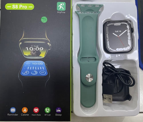 Smartwatch Reloj Inteligente Para Mujer/hombre Serie 8 Pro Caja Verde