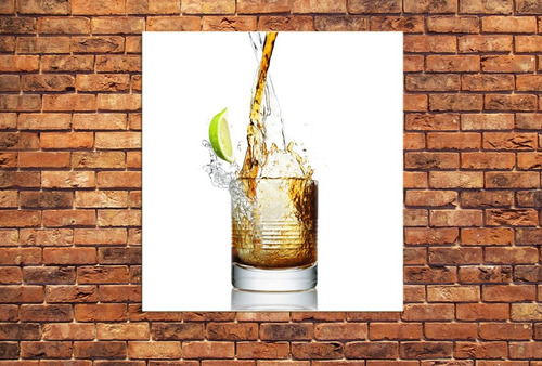 Cuadro 45x45cm Ron Con Coca Cuba Libre Tragos Bebidas Bar M4