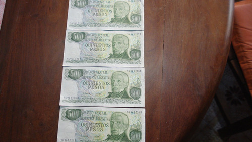 Billetes De 500 Pesos Con Numeracion Correlativa Impecables