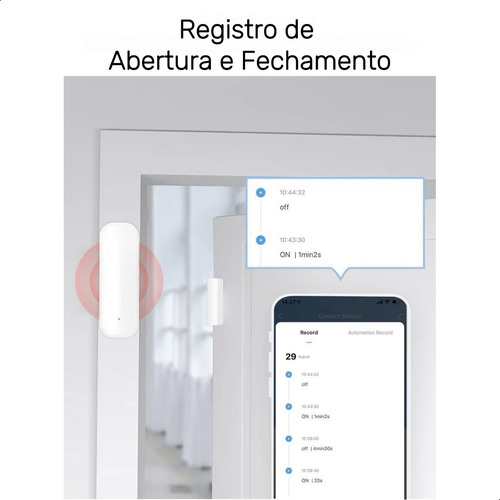 Sensor Abertura Porta Janela Inteligente Zigbee Tuya Alexa