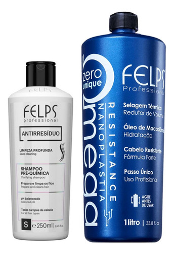 Felps Kit Sh Anti Resíduo 250ml + Ômega Zero Selagem 1l