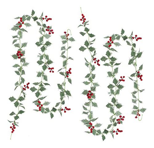 Ho2nle 2pcs 7.87ft Red Berry Christmas Garland With Nq19e