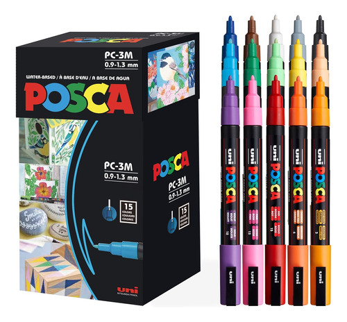 Uni- Paint Marker Pen - Punta Fina - Juego De 15 (pc-3m...