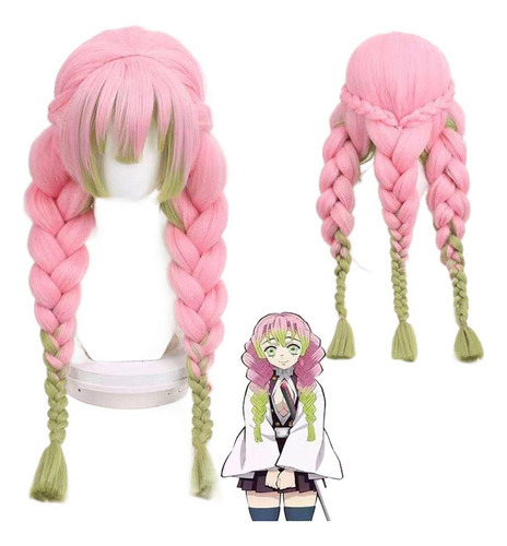 Peluca De Rol Wig Braid, Personajes De Anime Kanroji Mitsuri