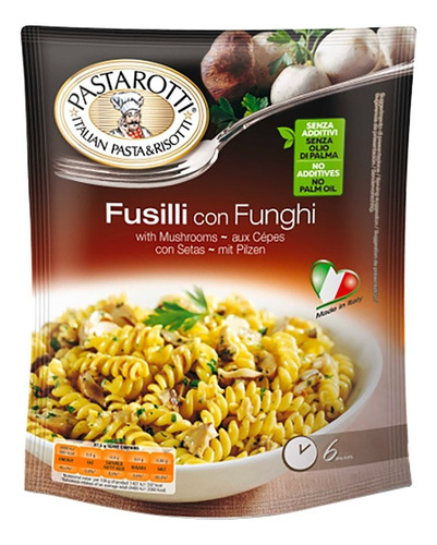 Macarrão Italiano Fusilli com Funghi Pastarotti 175g