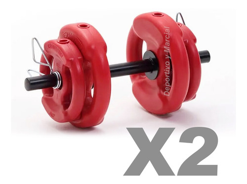 Kit Body Pump 2 Mancuernas Topes + 14 Kilos Discos Manijas