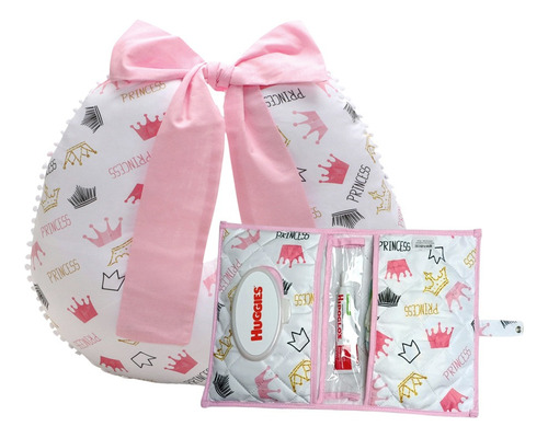 Kit Almofada Amamentação+ Porta Fralda Menino Menina 2 Peças Princess