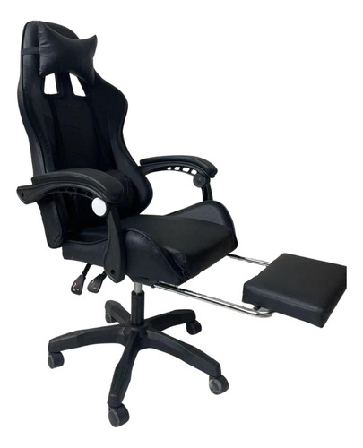 Cadeira de escritório JMM Shop Giratória Reclinável 3000 ergonômica preta com estofado de couro sintético