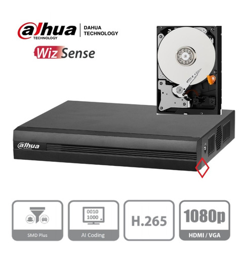 Imagen 2 de 8 de Dvr Cooper Xvr1b16 16 Canales 1080p Lite H265+ P2p Disco 3tb