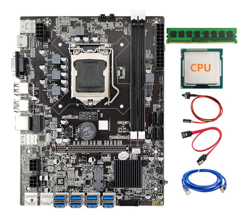 Placa Madre B75 Eth Mining 8xpcie A Usb Lga1155+ddr3 4 Gb 13