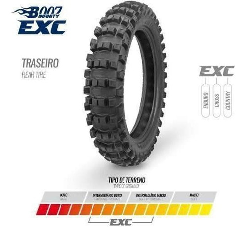 Pneu Borilli 110/100-18 Exc Infinity Enduro Cross Trilha