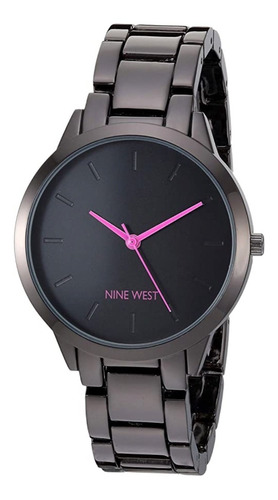 Nine West Reloj De Diseñador 36mm Nw/2435prgy Negro Mate