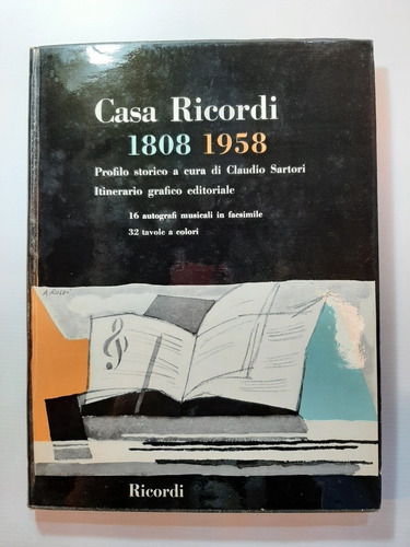 Antiguo Libro Casa Ricordi 1958 Ro 1540