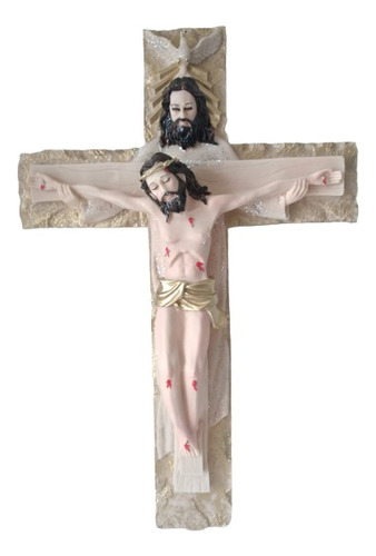 Cruz Santísima Trinidad 40cm En Resina Fina
