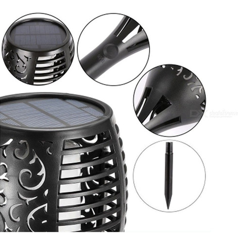 Antorcha Solar Con 96 Leds Efecto Fuego P/exterior-interior
