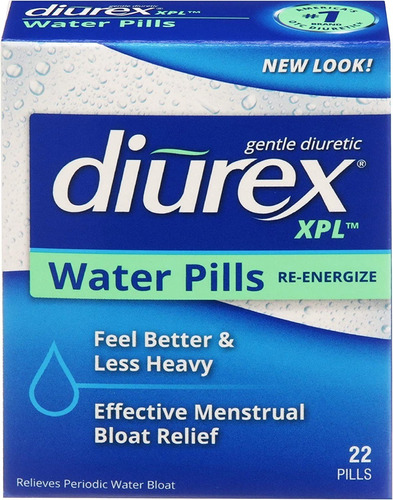 Diurex Diuretic Water Pills Re-energize 22 Pastillas Sabor Sin Sabor