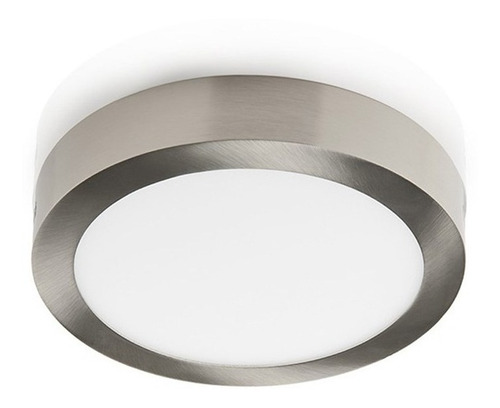 Plafon Adria Acero 20cm Aluminio - Vidrio Led 2x8w Apto Vent