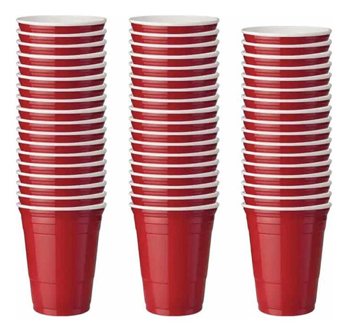 Vasos De Plástico Desechables Rojos 16 Oz Fiestas Pack X50