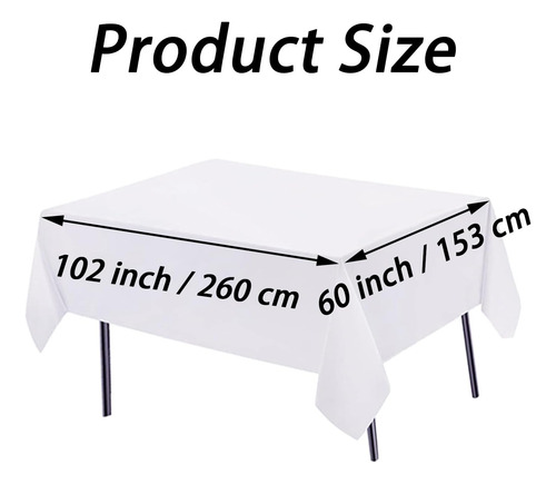 Mantel Rectangular Blanco De Poliéster 152 X 259 Cm