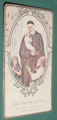 Religion Tarjeta Comunion San Vicente Paul 1934 Manuscrita