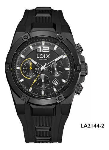 Reloj hombre LA2147-1 dorado con bisel negro, tablero negro