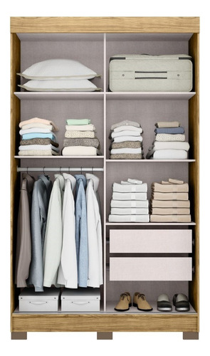 Ropero 2 Puertas Corredizas Color Flex LG Color Roble/OffWhite