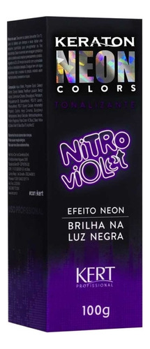 Kit Tintura Kert Cosméticos  Keraton neon colors Tonalizante tom nitro violet para cabelo x 100g