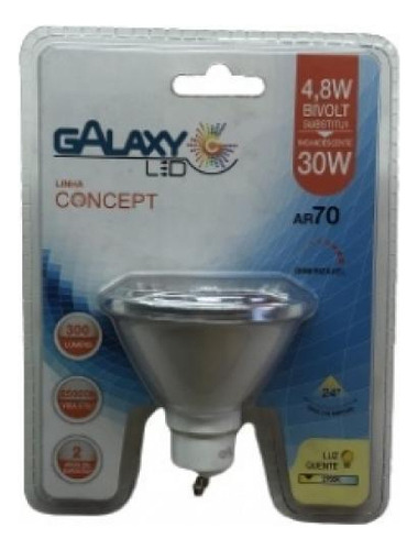 Kit 10 Lampada Led Ar70 Dimerizavel Biv Gu10 4,8w 2700k Gu10