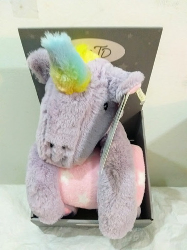 Manta 100x70  Con Peluche  Unicornio  Llega Hoy G