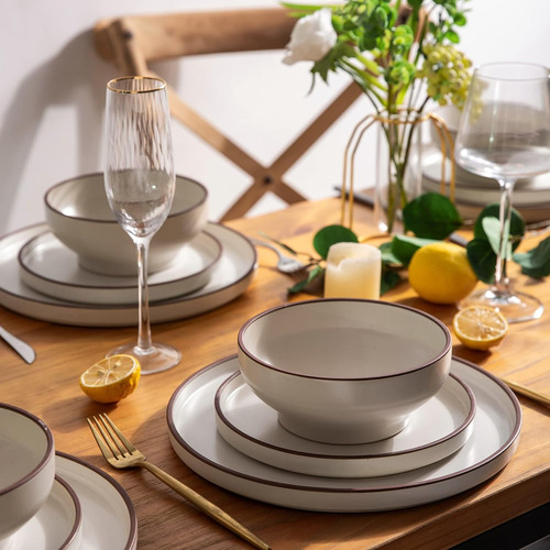 Set Platos 20.32 Cm 6 Pcs Cerámica Redonda Ensalada