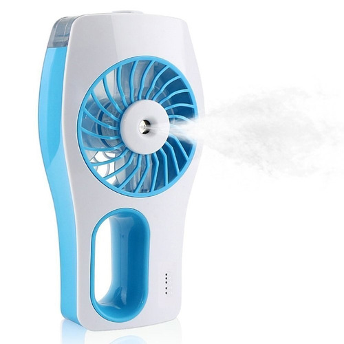 Humidificador Ambiental Mini Ventilador Recargable Azul