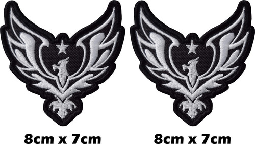 Imagem 1 de 1 de Kit 2 Patch Bordado Emblema Águia P/ Jaqueta Colete Anm1.7
