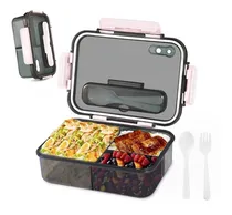 Comprar Lynnette Lunch Box Loncheras Topper Para Lunch Fiambrera 1500 Ml Color Rosa