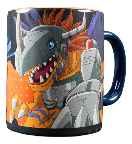 Taza Jumbo Ceramica De Coleccion Digimon Metalgreymon 567 Ml