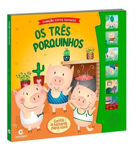 Livro Sonoro Os Três Porquinhos Infantil Capa Dura Culturama