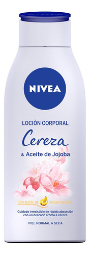  Loción hidratante para cuerpo Nivea Cereza y Aceite de Jojoba en botella 400mL cereza