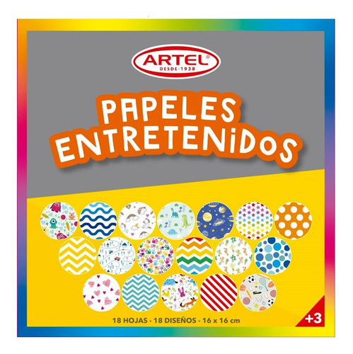 Papeles Entretenidos Artel 18 Hojas 18 Diseños 16x16cm