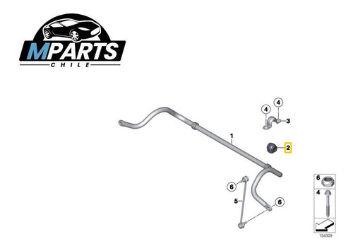 Gomas Buje Barra Estabilizadora Delantera Mini Cooper S R56