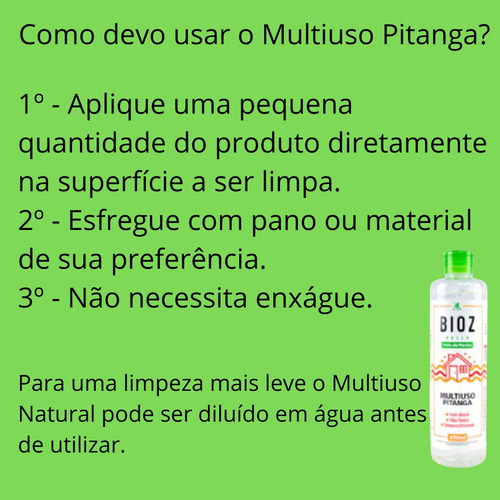 Kit 2 Multiuso Limpador Geral Biodegradável Plantas Pitanga