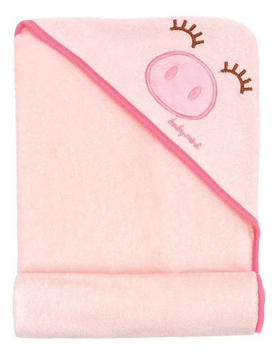 Toalla Baby Mink Salida De Baño Con Capucha Rosa Claro