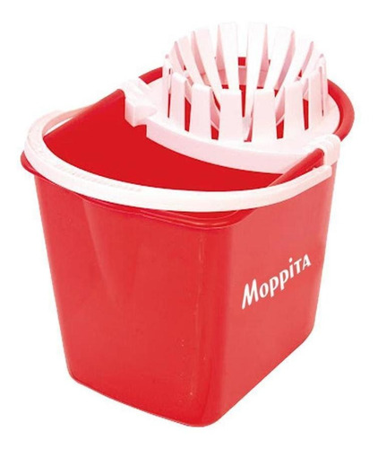 Balde Mop Moppita Conjunto Balde+esfregona S/cabo Vermelho