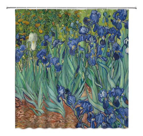 Van Gogh Iris Cortina De Ducha, Pintura Al Óleo Vintage Iris